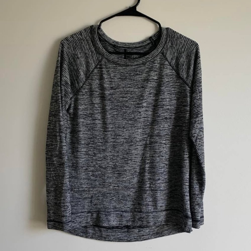 Loft Outlet Lounge Oversized Long Sleeve Black Striped Shirt XS